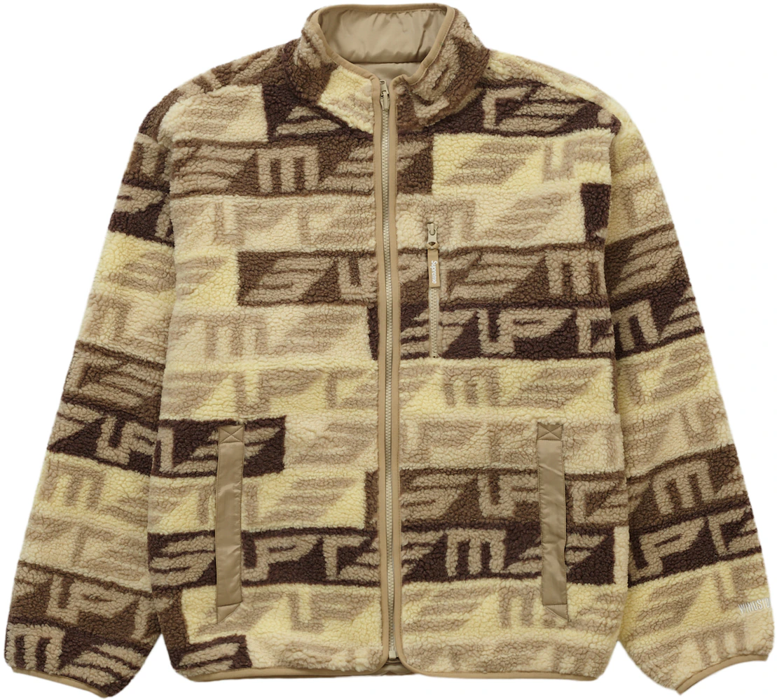 Supreme Geo Reversible WINDSTOPPER Fleece Jacket Tan - FW22 Men's US