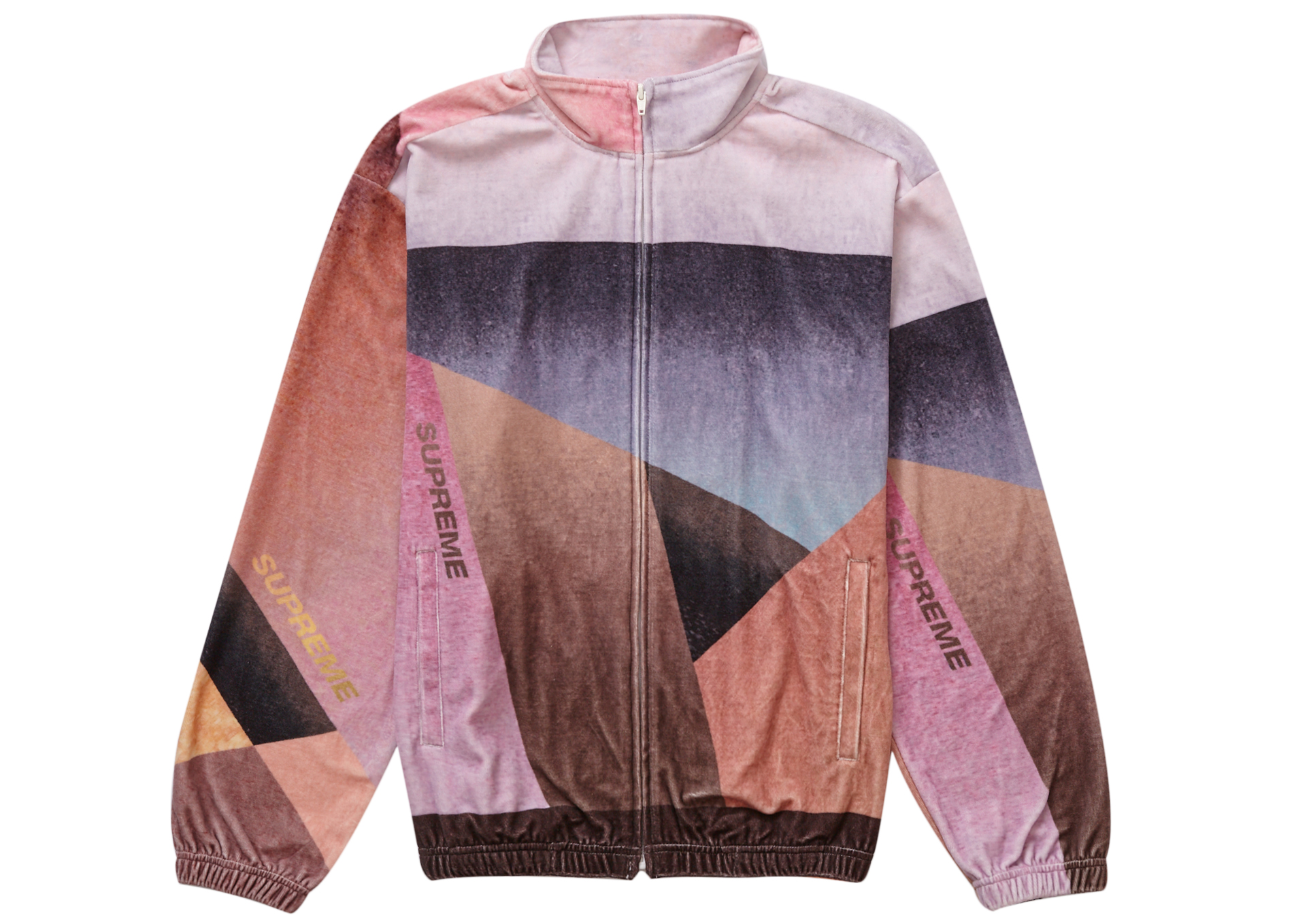 Supreme Geo Velour Track Jacket Pink