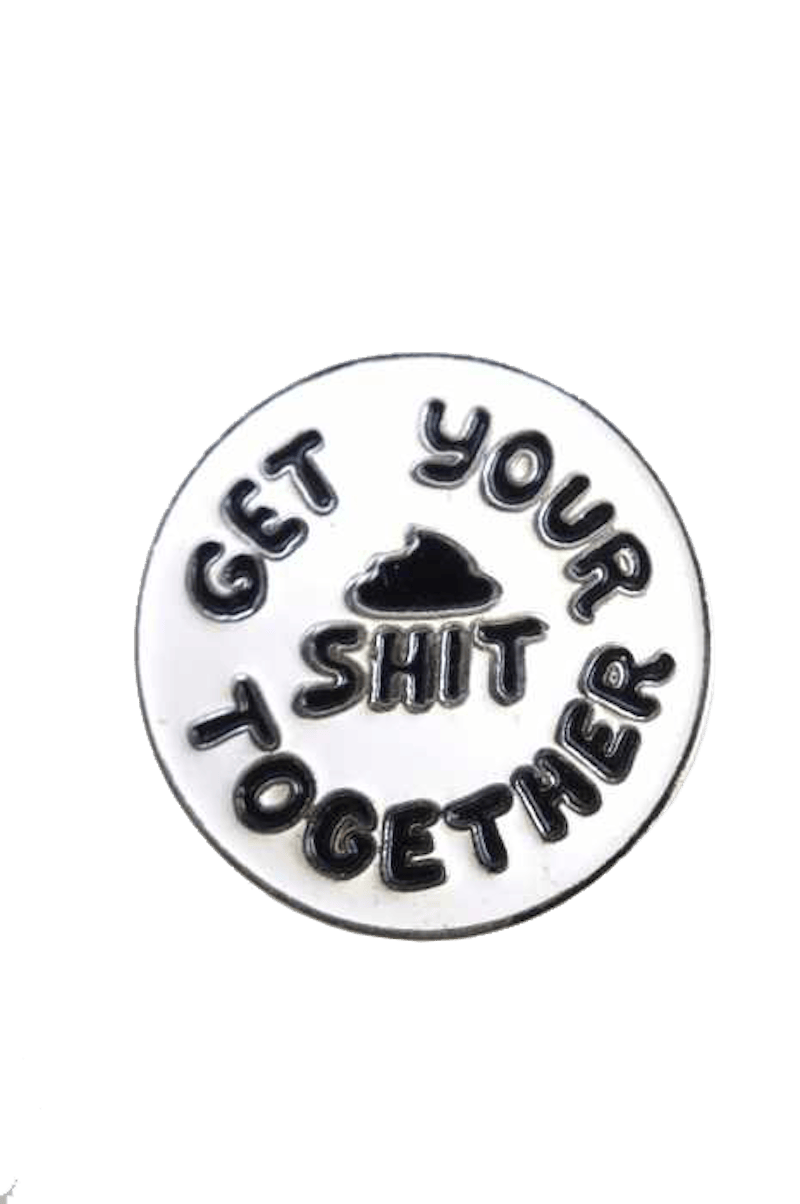 Supreme Get Your Shit Together White Pin Silver