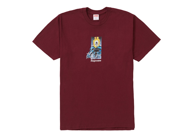 Supreme Ghost Rider Tee Burgundy Men's - SS19 - US