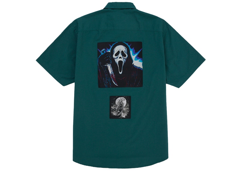 Supreme God Bless ワークシャツ M グリーン バックプリント Supreme Ghostface S S Work Shirt Green メンズ - SS26 - JP