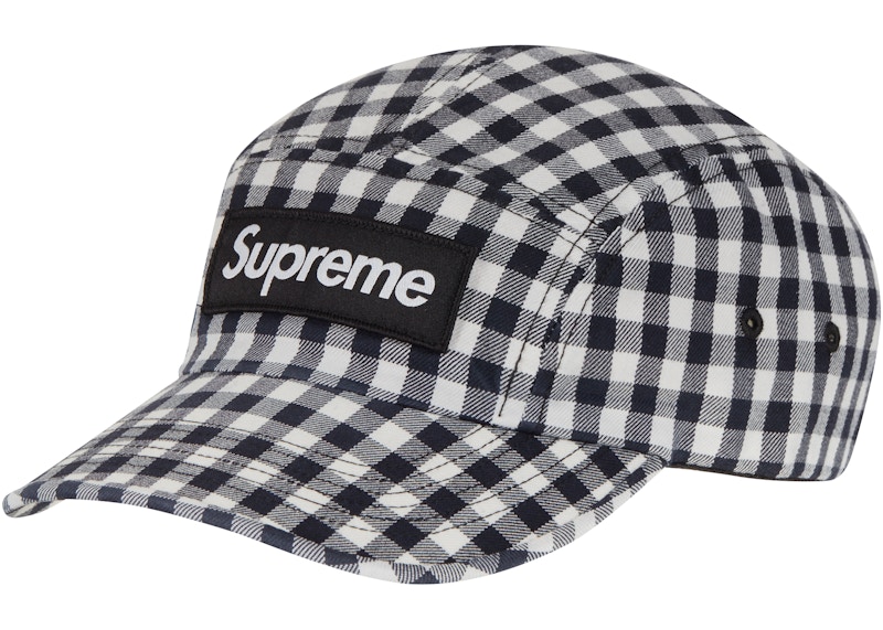 Supreme Gingham Camp Cap BLACK | hartwellspremium.com