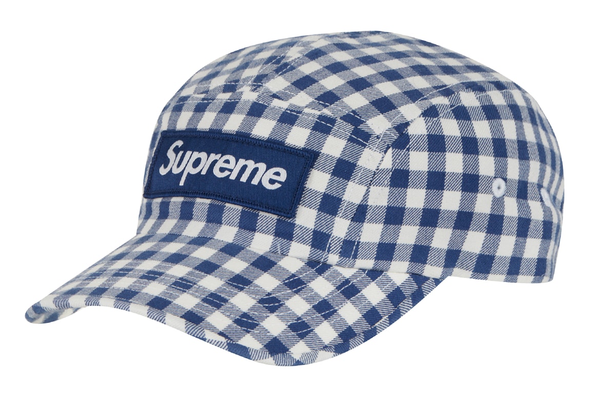 Pre-owned Supreme Gingham Camp Cap Navy