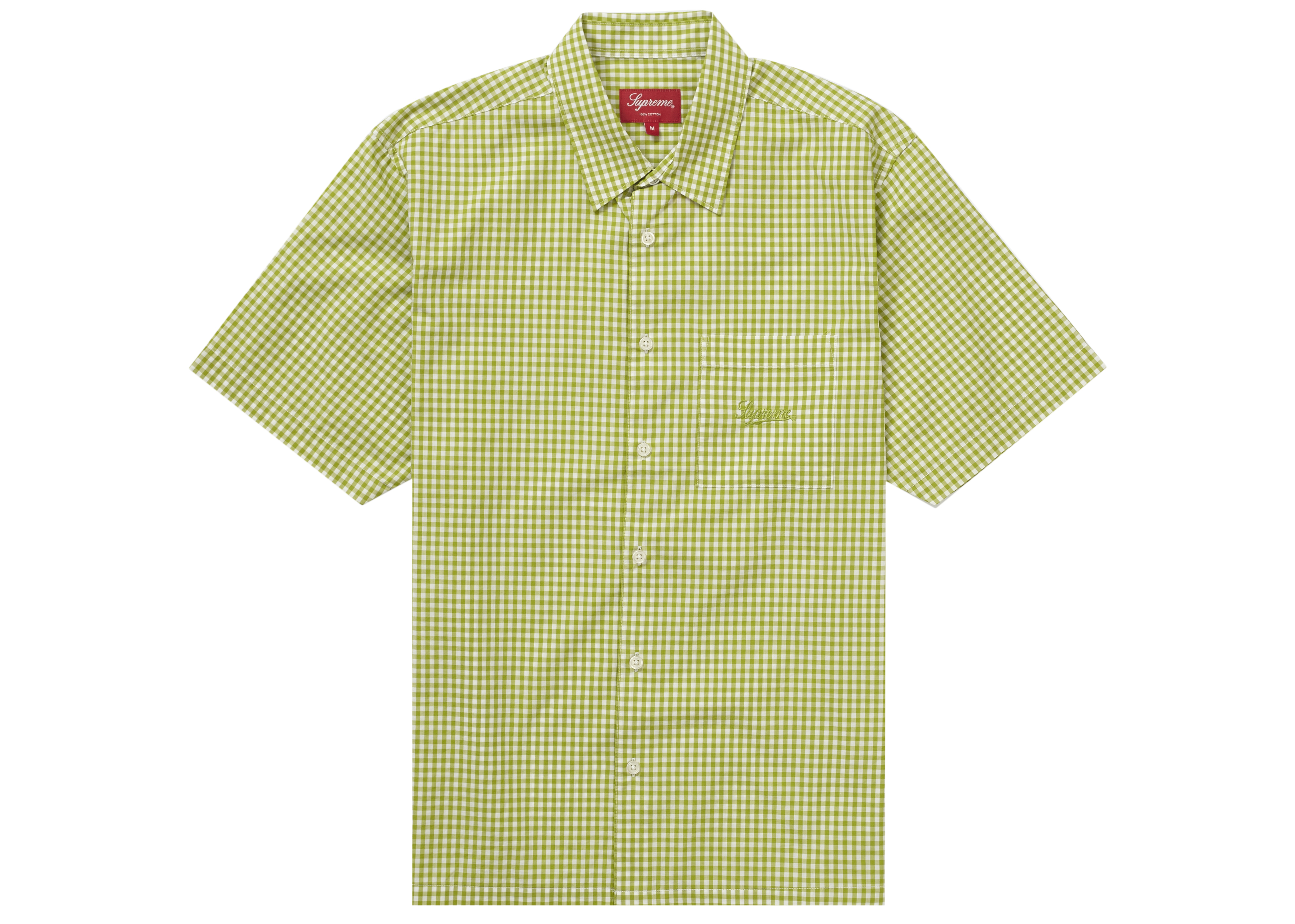 Supreme Gingham S/S Shirt Lime Men's - SS21 - US