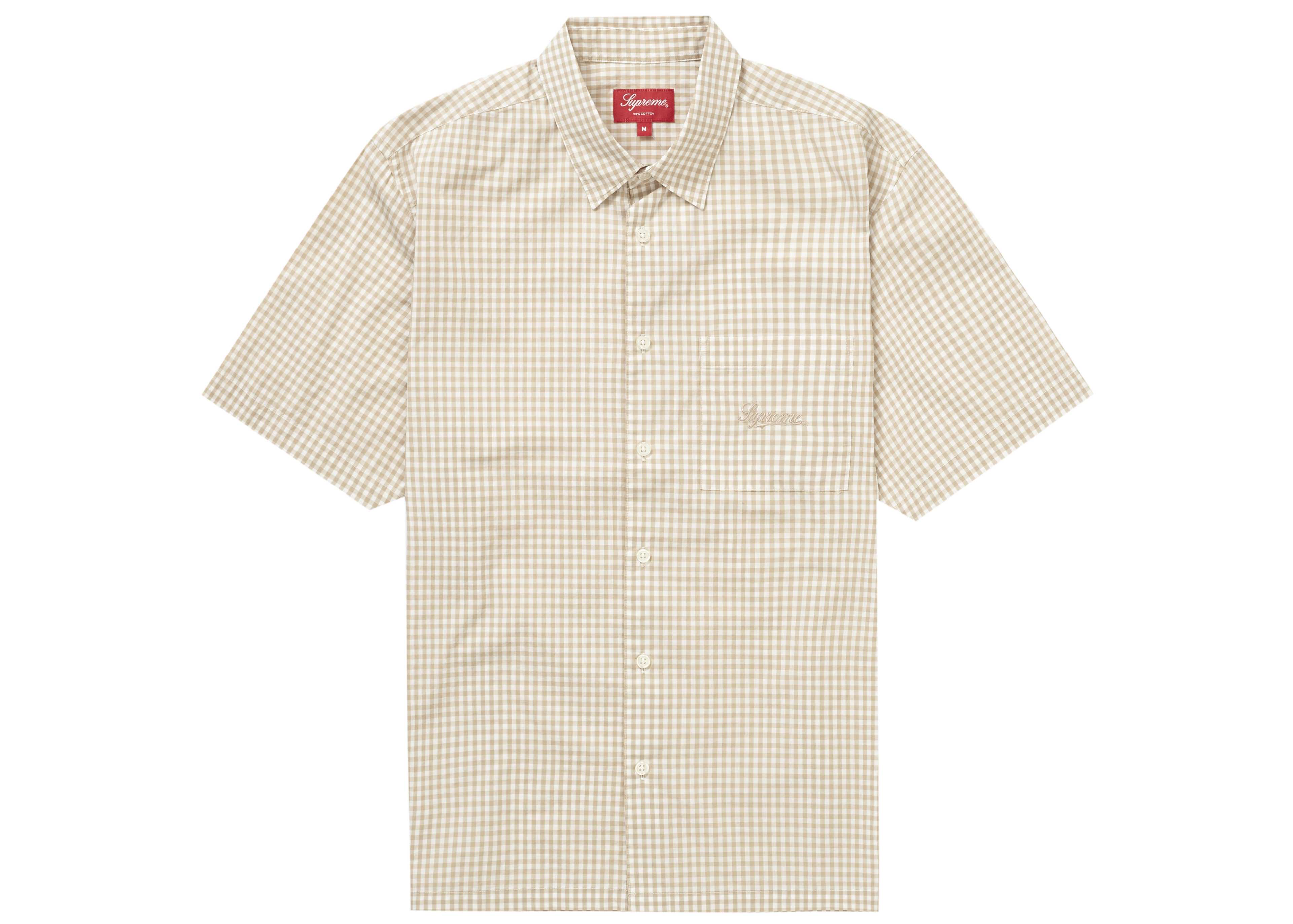 Supreme Gingham S/S Shirt Tan - SS21 - US