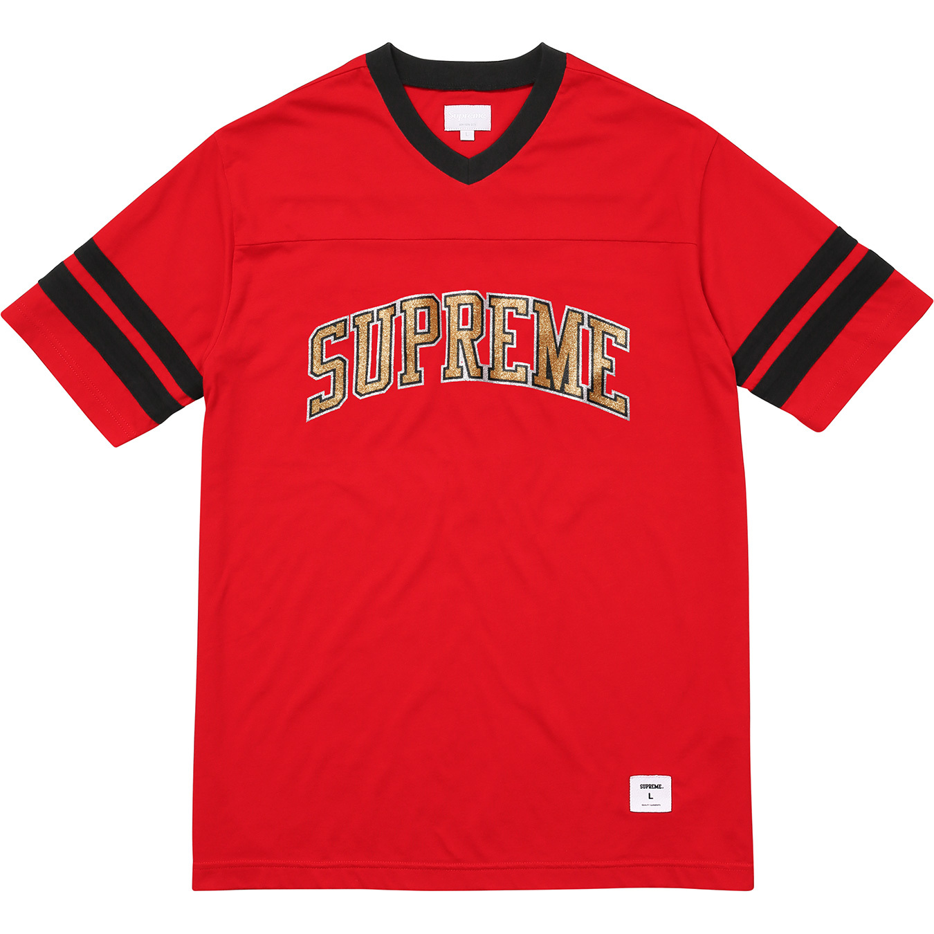 Supreme Glitter Arc Football Top Red - FW17 - US