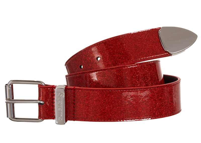 Supreme Glitter Vinyl Ranger Belt Red - FW22 - US