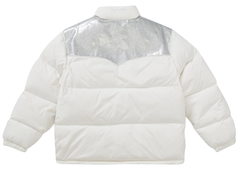 Supreme Glitter Yoke Down Puffer Jacket White Men's - FW22 - US