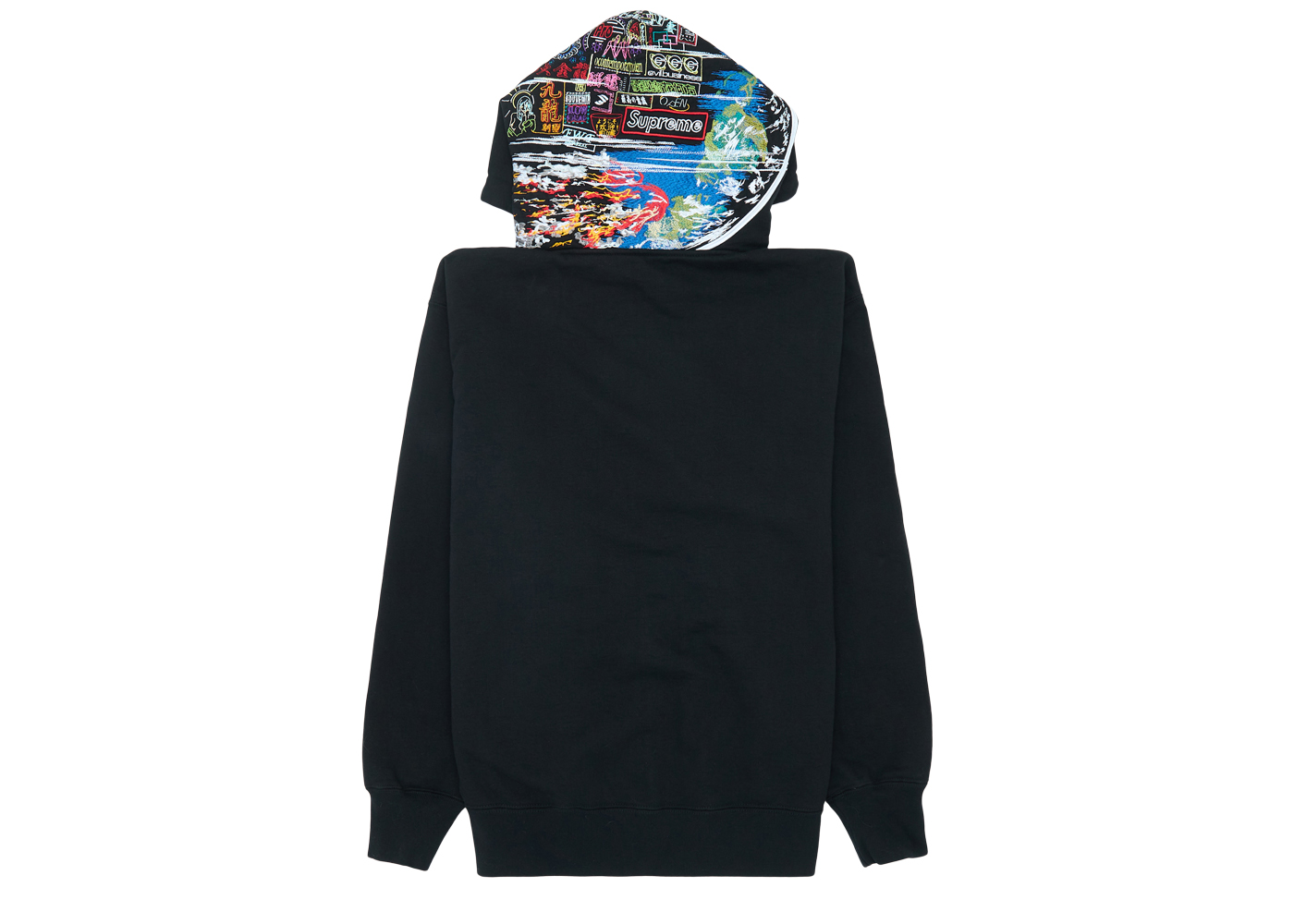 Supreme Globe Zip Up Hooded Sweatshirt Black