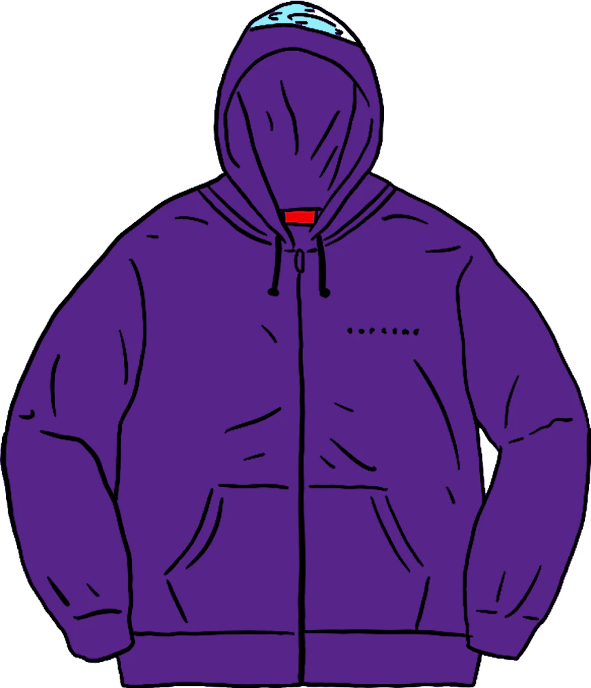 Supreme Globe Zip Up Hooded Sweatshirt Purple Men's - FW20 - US