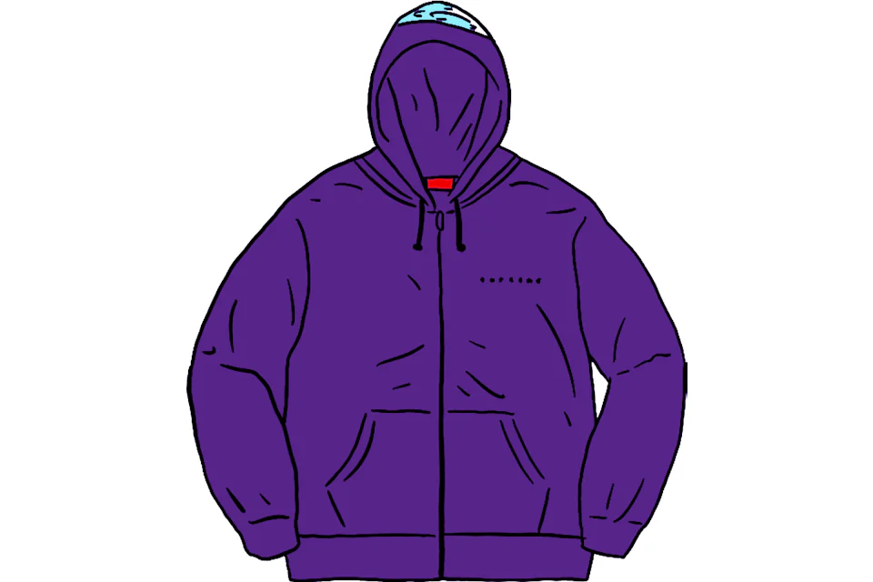 Supreme world famous zip up hooded sweatshirt deals violet