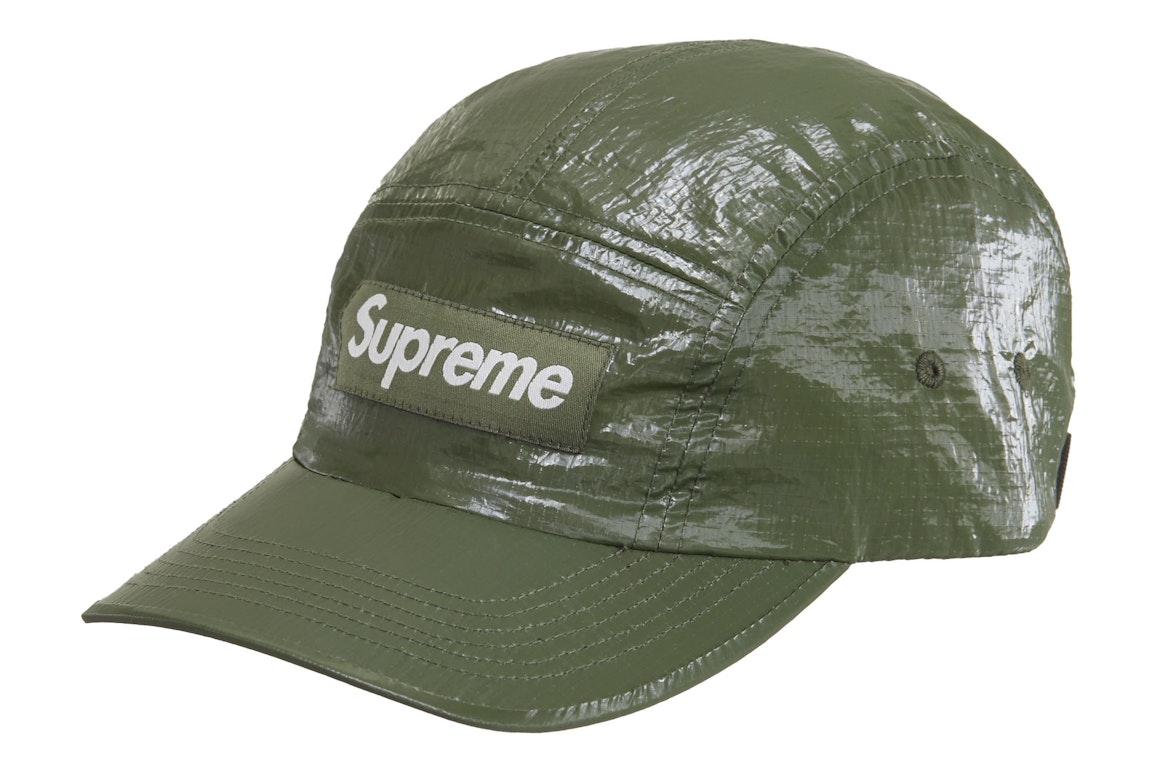 Pre-owned Supreme Gloss Ripstop Camp Cap Olive