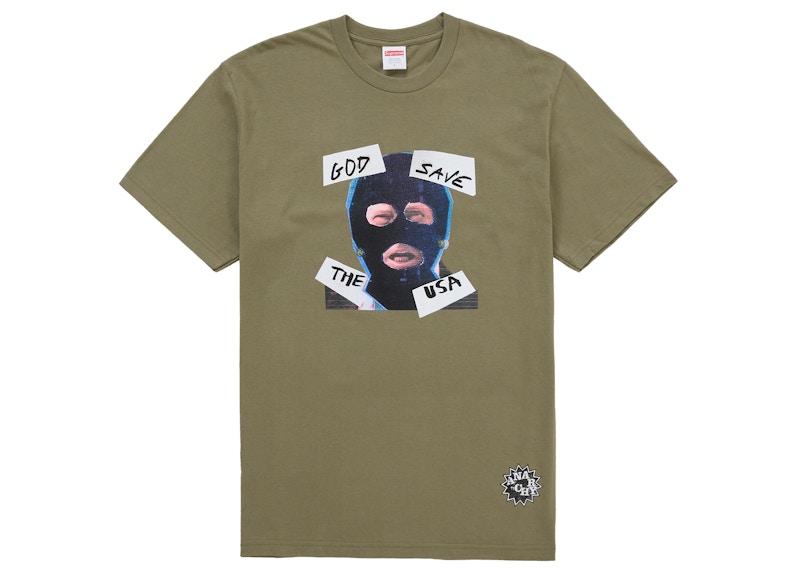 Supreme God Save Us Tee Light Olive Men's - SS26 - US