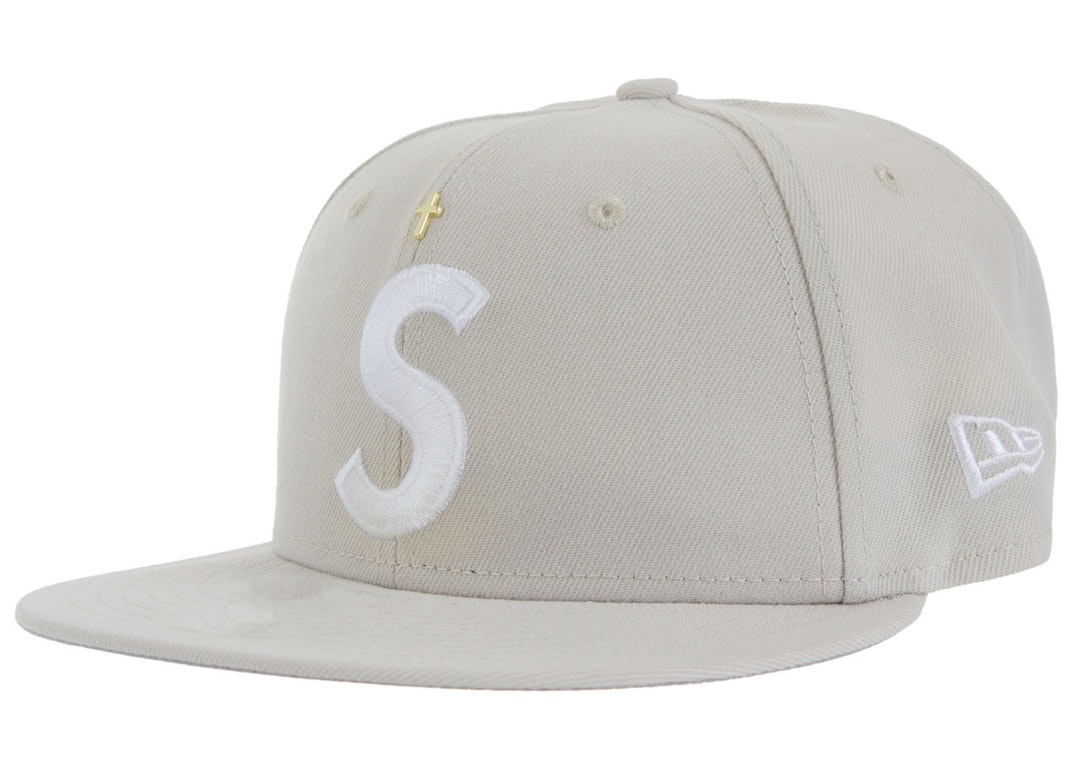 Pre-owned Supreme Gold Cross S Logo New Era Fitted Hat Stone