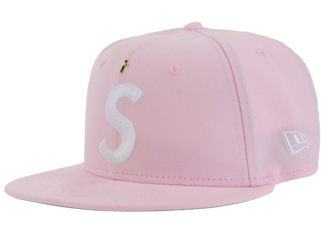 Pre-owned Supreme Gold Cross S Logo New Era Fitted Hat Pink