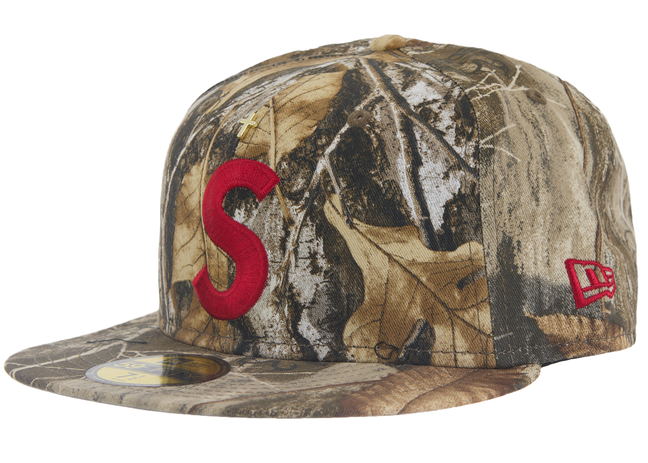 Supreme Gold Cross S Logo New Era Fitted Hat Realtree Camo - SS24 - US