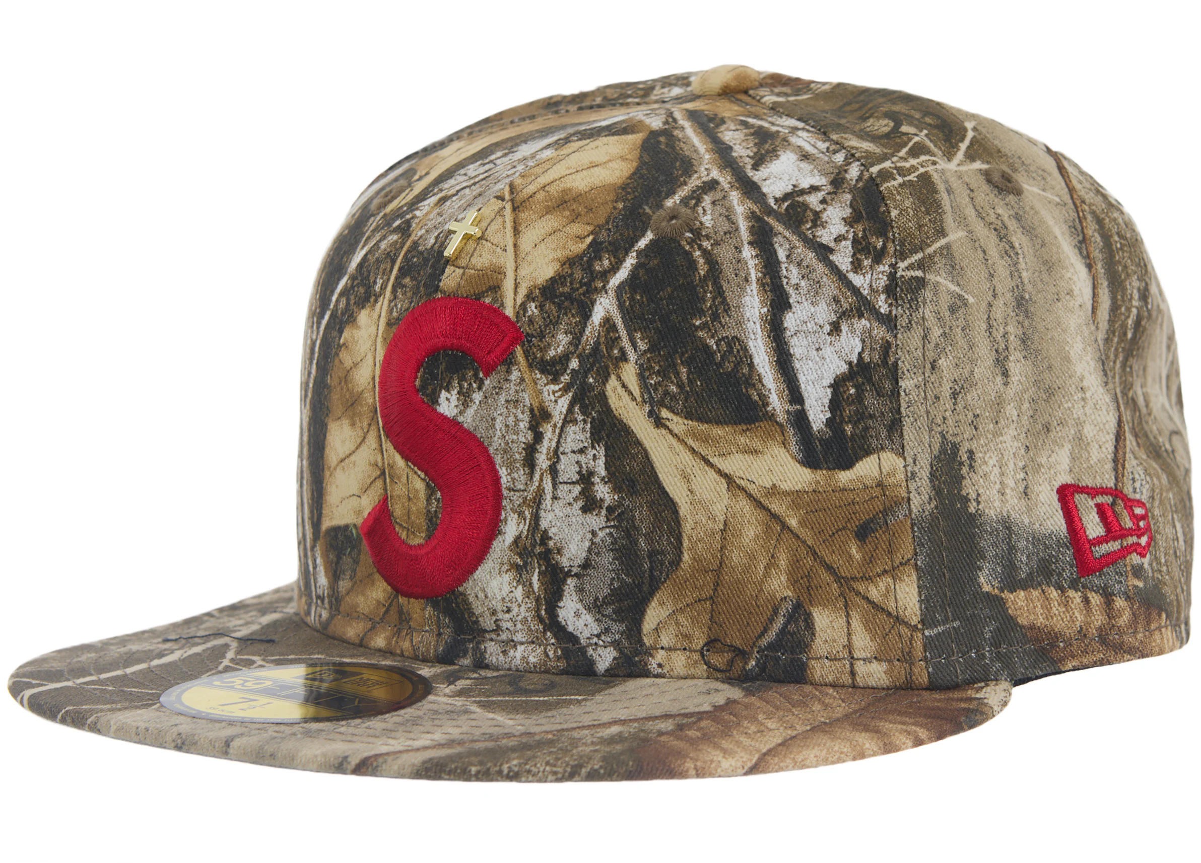 Supreme Gold Cross S Logo New Era Fitted Hat Realtree Camo - SS24 - US
