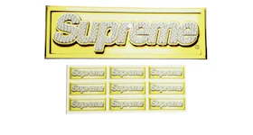 Supreme Gold Retro Bling Box Logo Sticker Set
