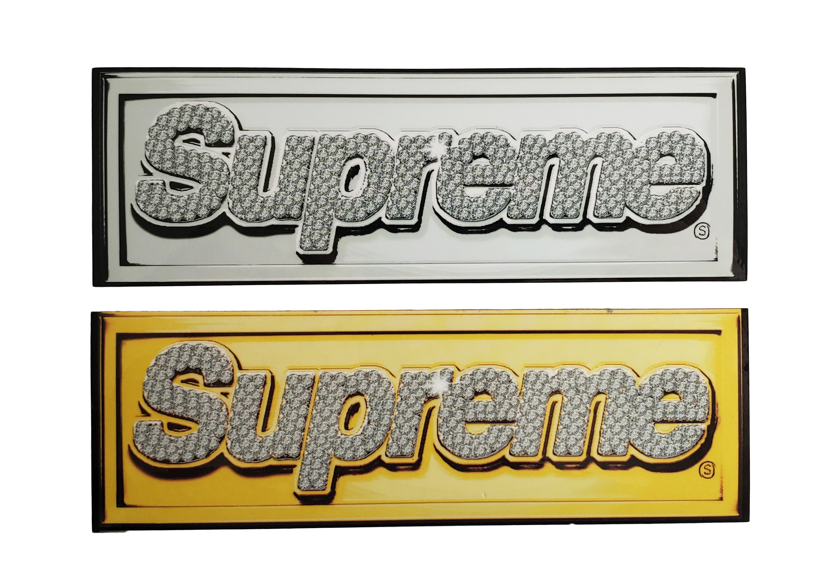 Supreme Gold and Platinum Bling Box Logo Sticker Set - US