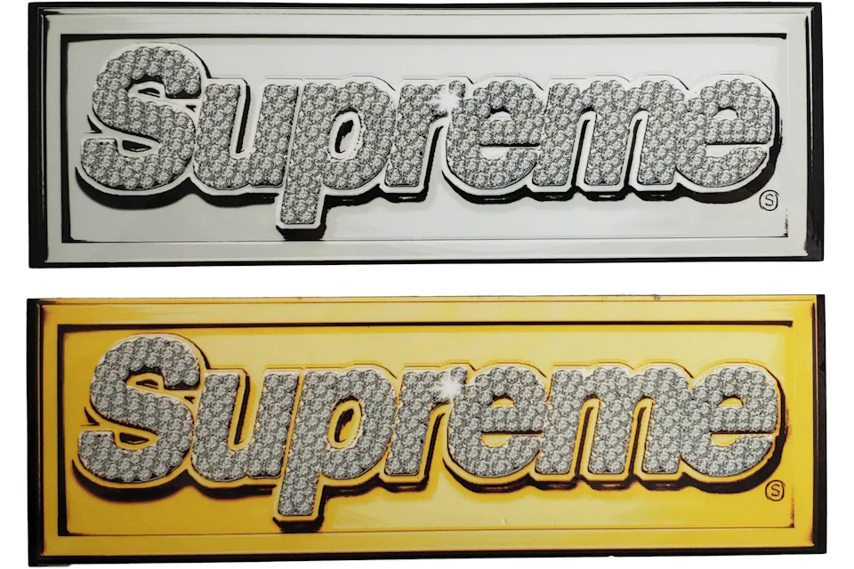 Supreme Gold and Platinum Bling Box Logo Sticker Set