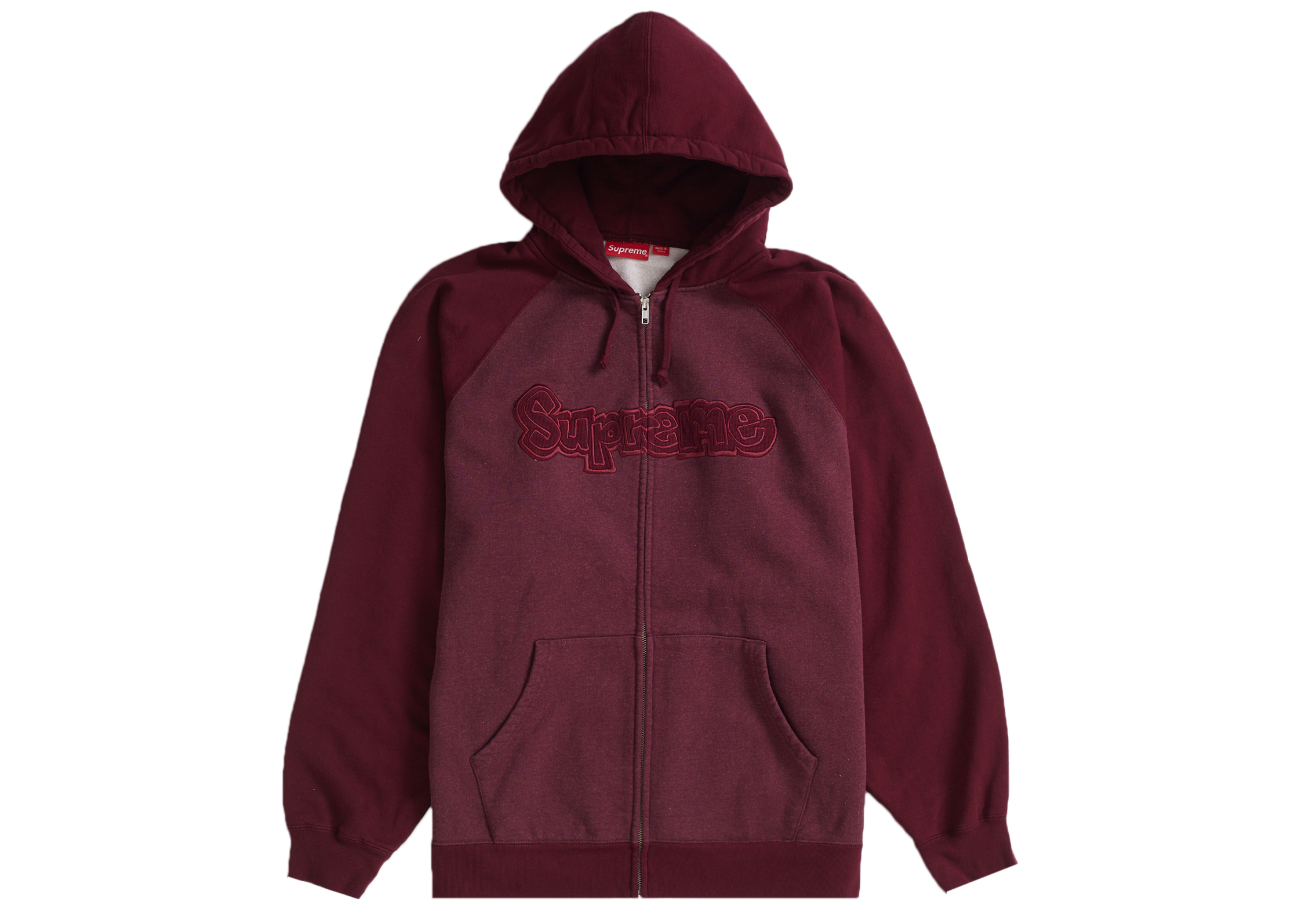 Supreme Gonz Appliqué Zip Up Hooded Sweatshirt Burgundy Men's