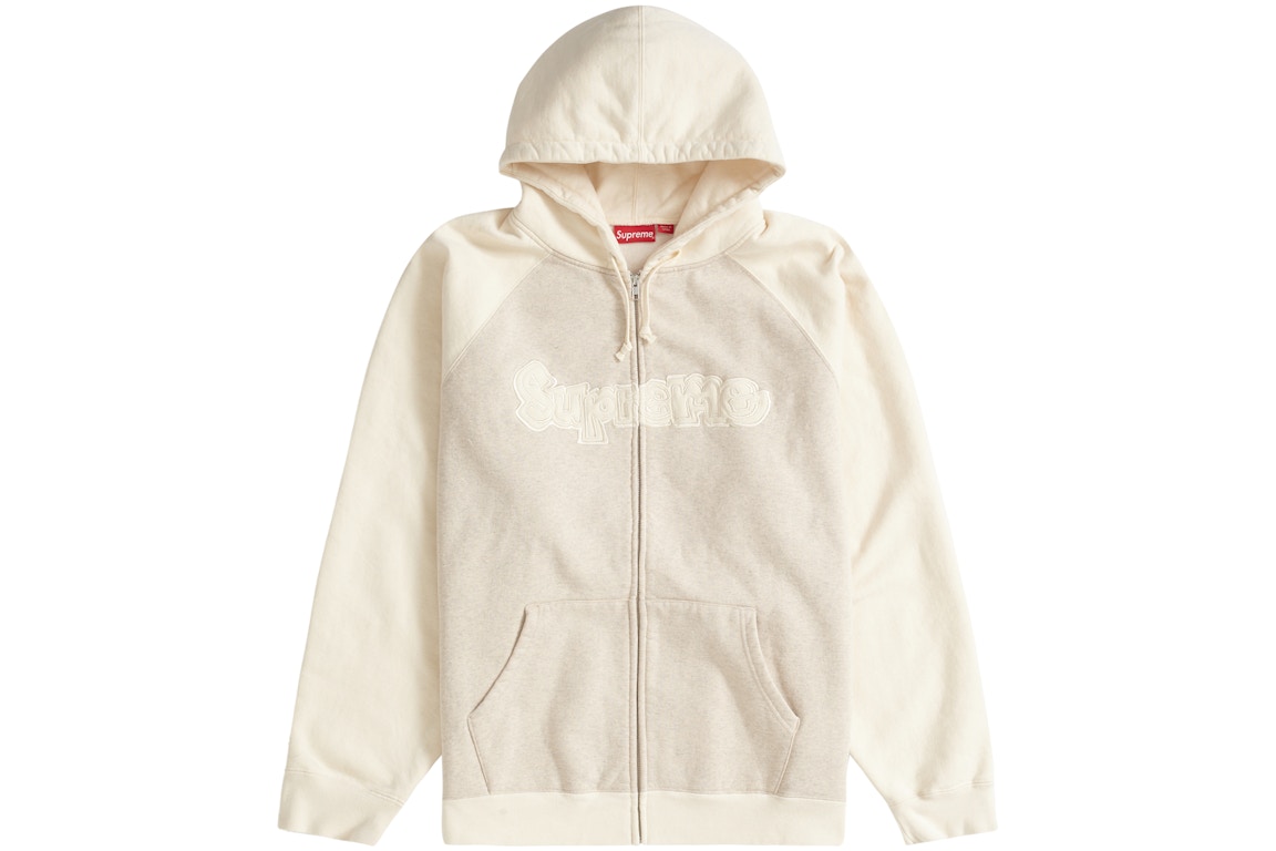 Click to view more detailed imagery on our partner's website Pre-owned Supreme Gonz Appliqué Zip Up Hooded Sweatshirt Natural
