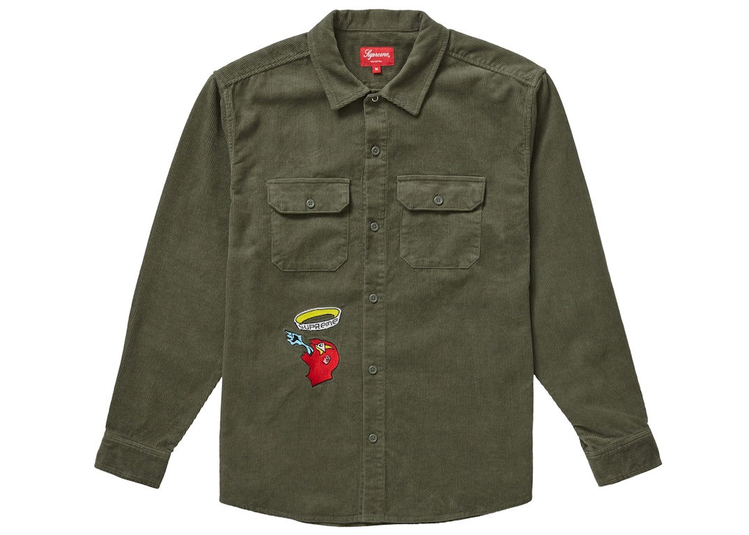 Pre-owned Supreme Gonz Corduroy Work Shirt Dusty Green
