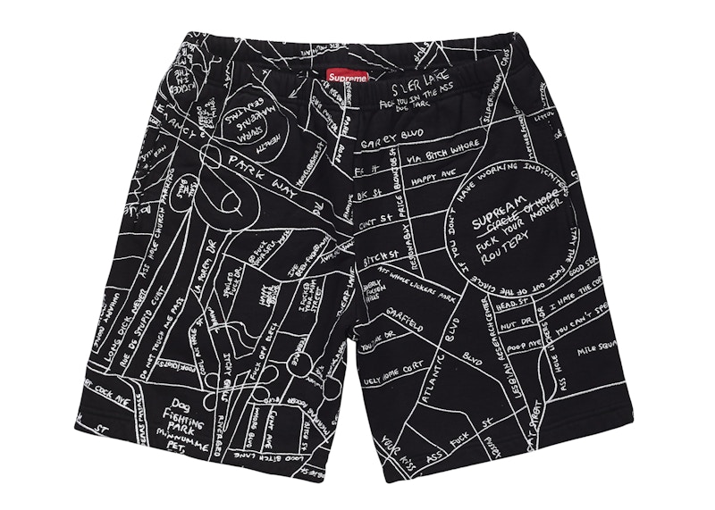 Supreme Gonz Embroidered Map Sweatshort Black メンズ - SS19 - JP