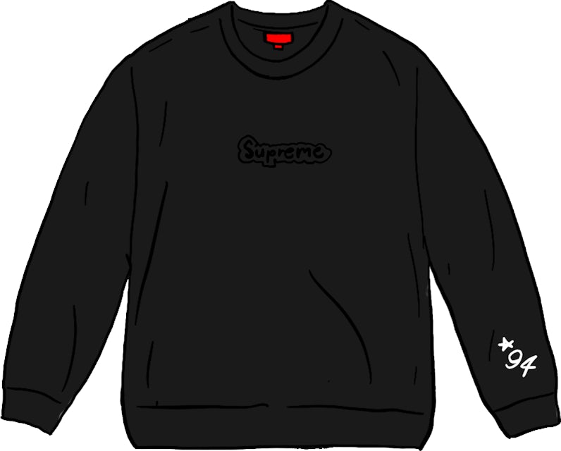 【黒 L】Supreme Cutout Logo Crewneck Black