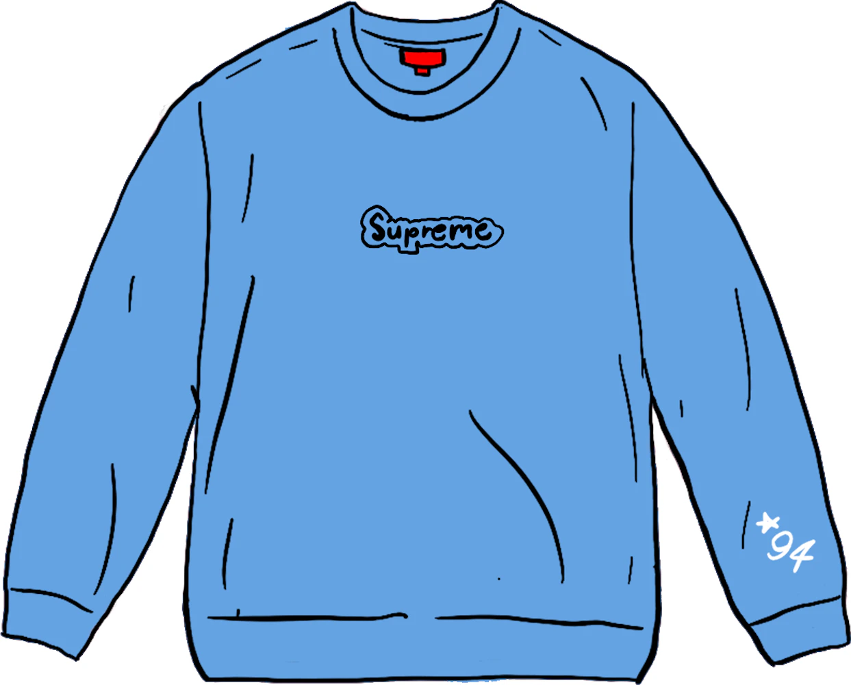Supreme Gonz Logo Crewneck Light Blue - Mens, Size L