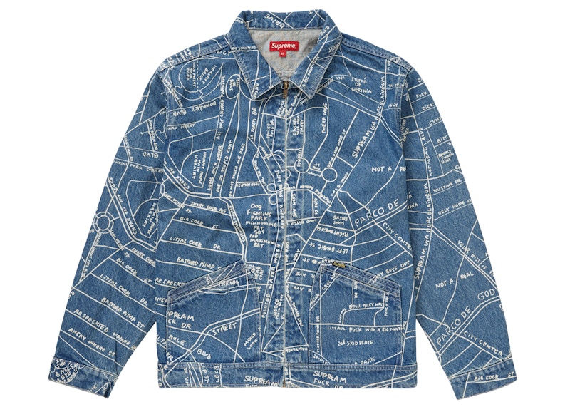 Supreme Gonz Map Work Jacket Washed Black Men's - SS19 - US