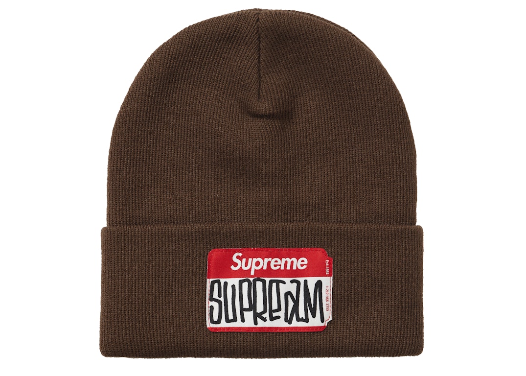 Pre-owned Supreme Gonz Nametag Beanie Brown