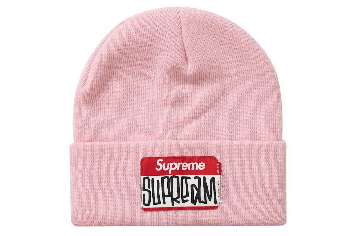 Pre-owned Supreme Gonz Nametag Beanie Pink
