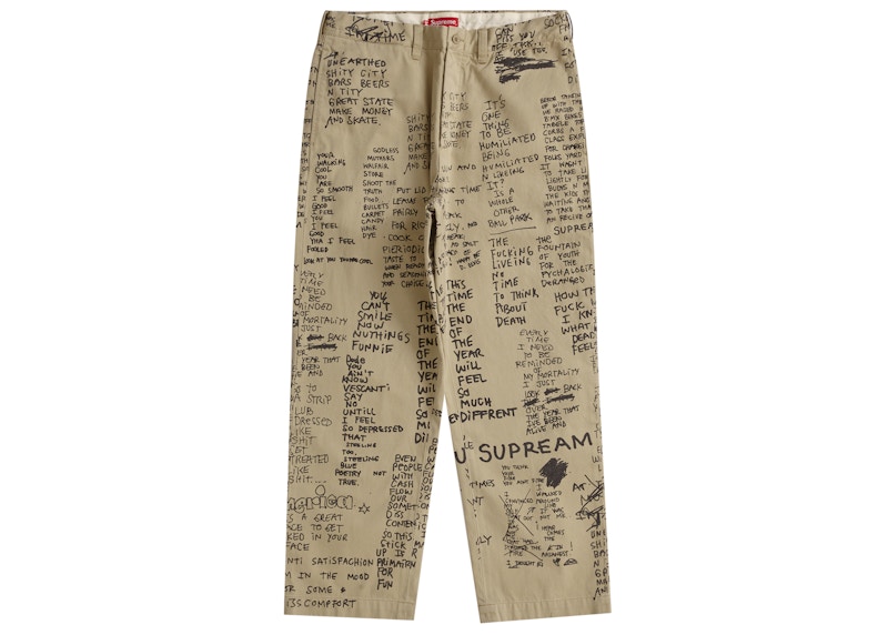 Supreme Gonz Poems Chino Pant Khaki Men's - SS23 - US