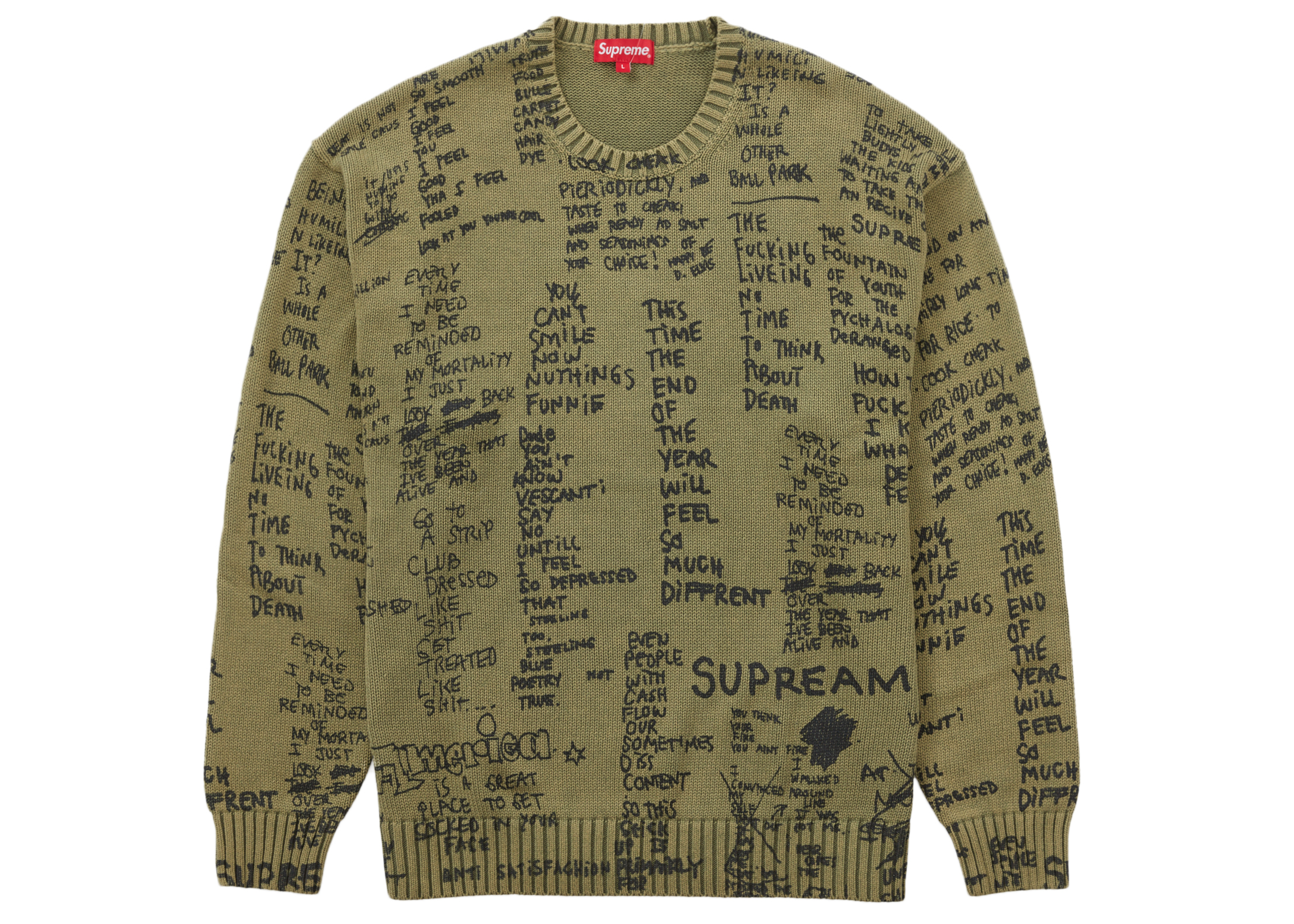 Supreme Gonz Poems Sweater Olive メンズ - SS23 - JP