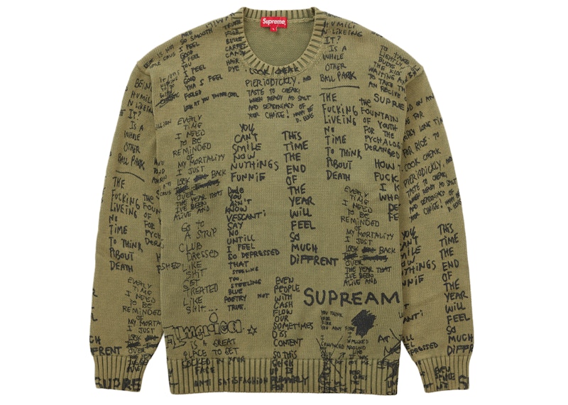 Supreme Gonz Poems Sweater Olive オリーブ