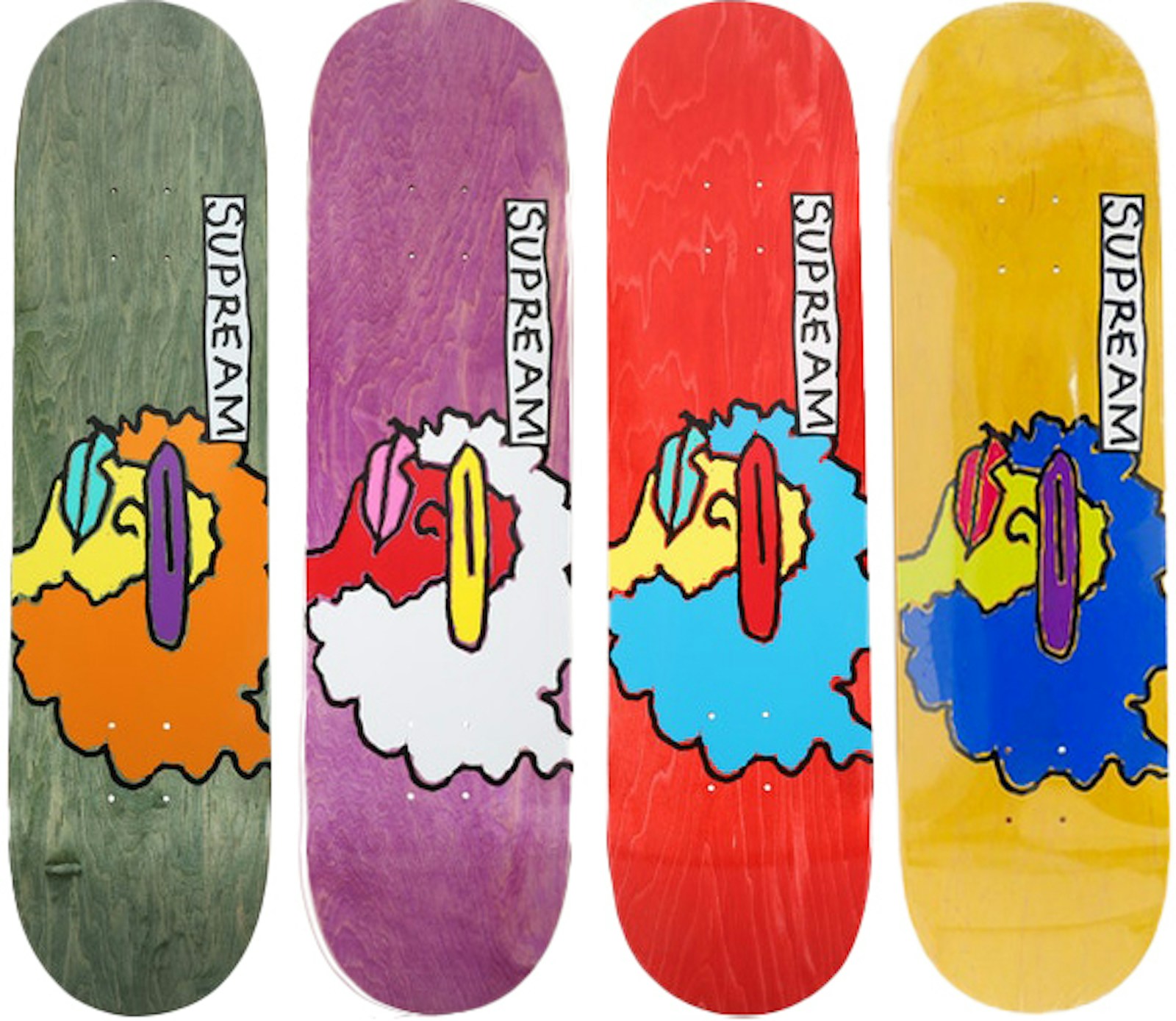 Supreme Gonz Ramm Skateboard Deck Green/Purple/Red/Yellow Set