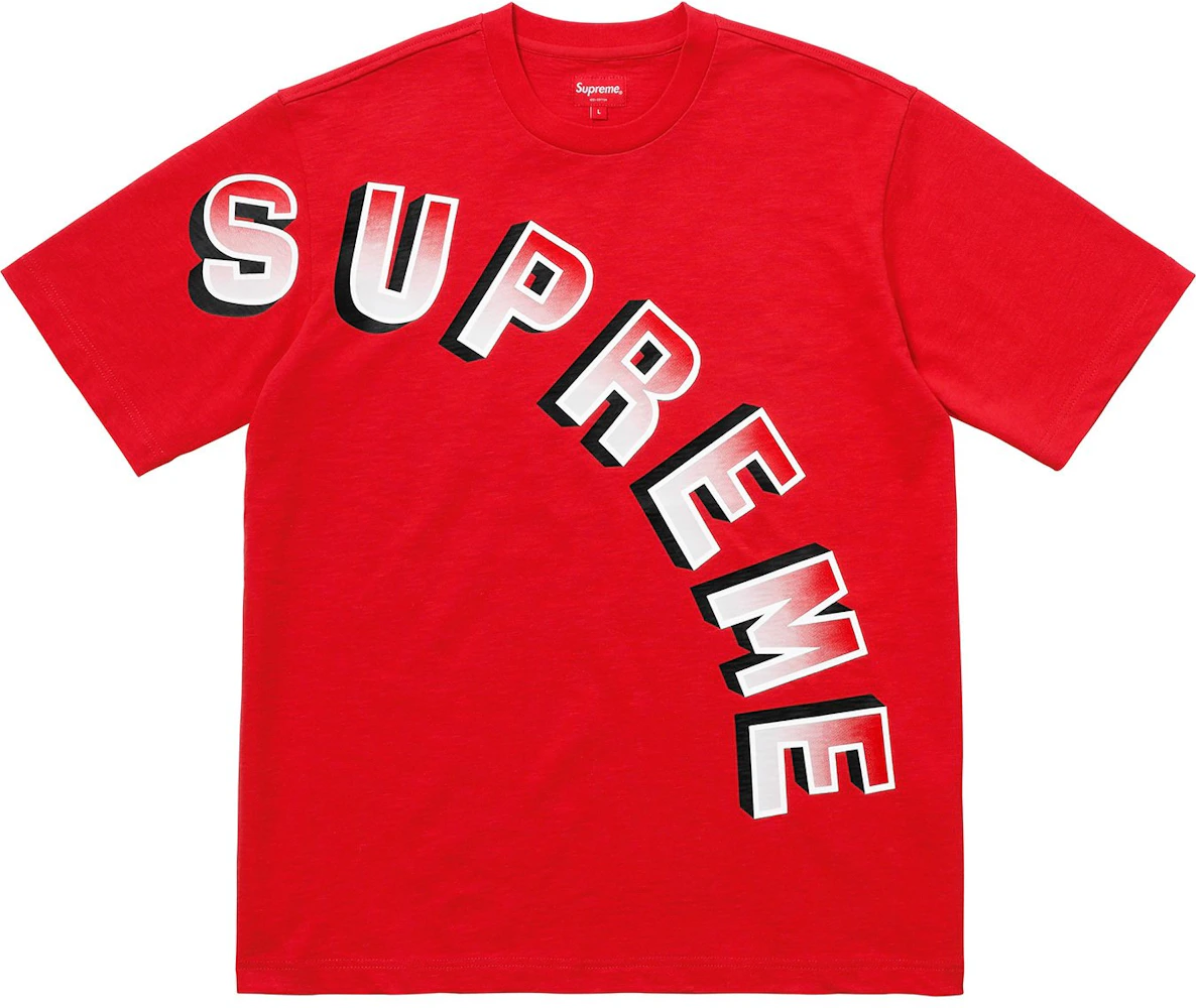 Supreme New York Shirt Men Large Red Gold Arc Logo Spellout Skate