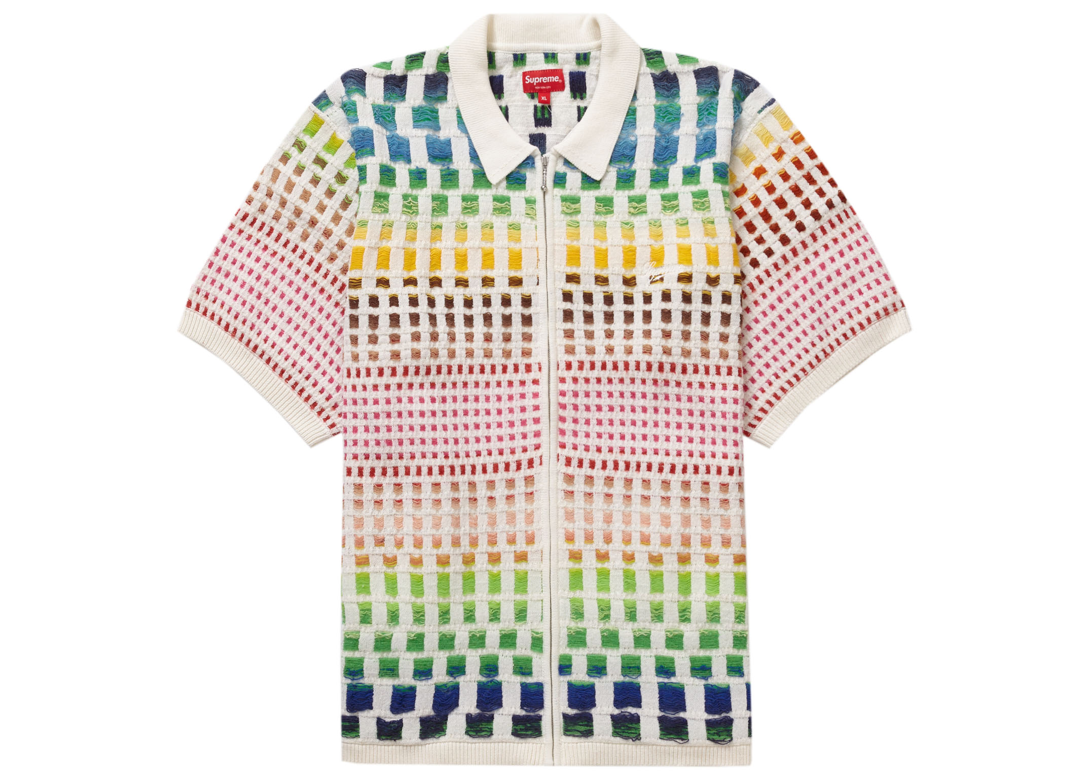Supreme Gradient Grid Zip Up Polo Natural メンズ - SS23 - JP