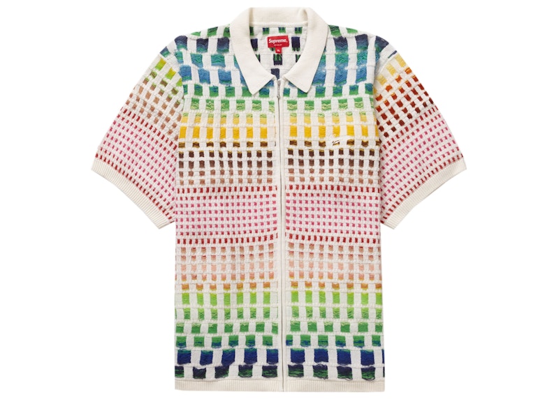 Supreme Gradient Grid Zip Up Polo Natural - SS23 男装- CN