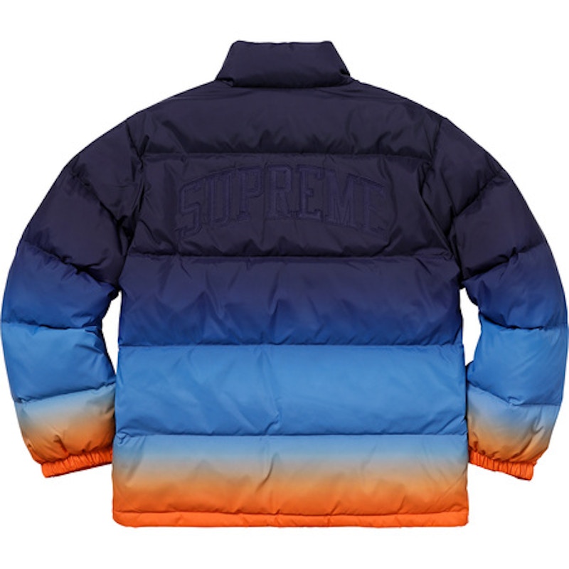 Supreme gradient on sale puffy jacket navy