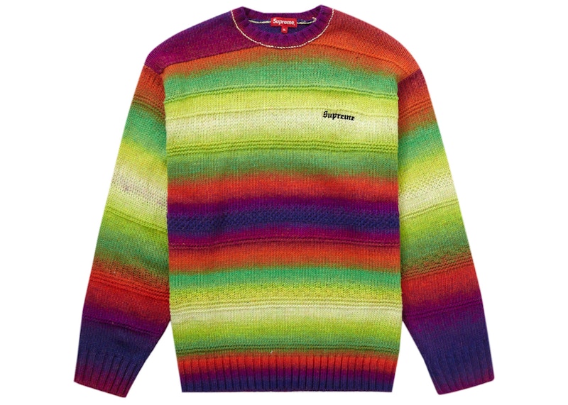 Supreme Gradient Stripe Sweater Black-