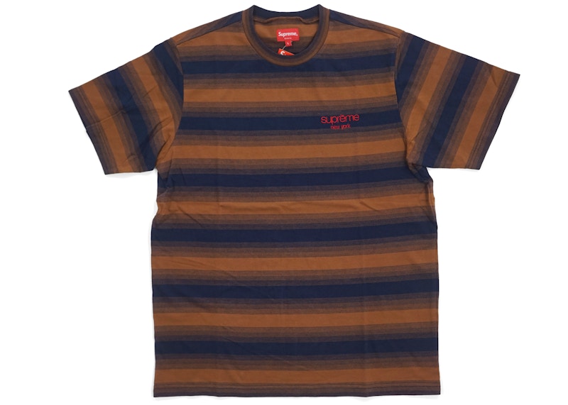 Supreme Gradient Striped S/S Top Brown - FW18 Men's - US