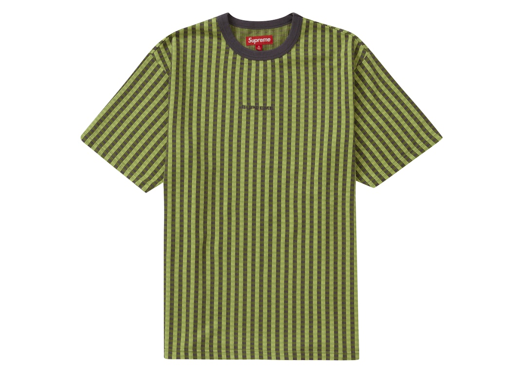 Pre-owned Supreme Grid Jacquard S/s Top (fw23) Green