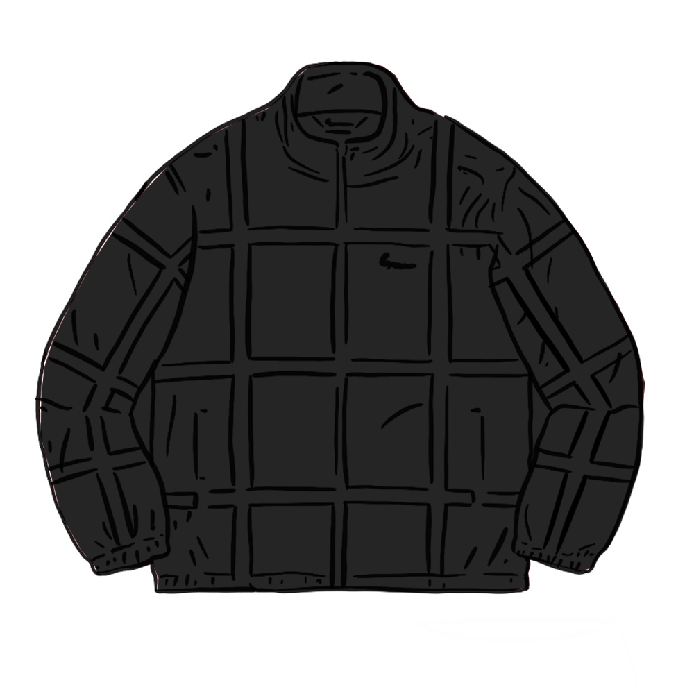 Supreme Grid Taping Velour Jacket Black