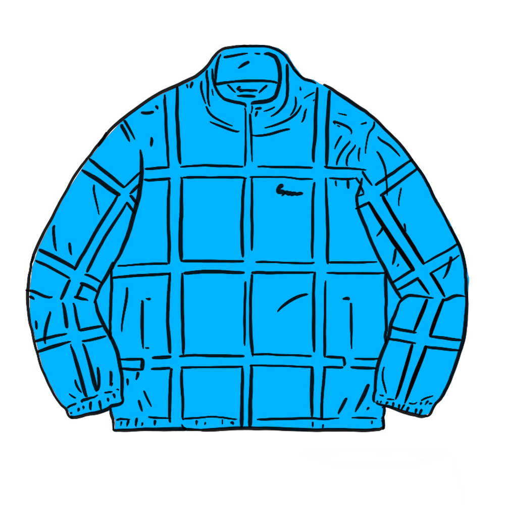 Supreme Grid Taping Velour Jacket Blue Men's - SS20 - US