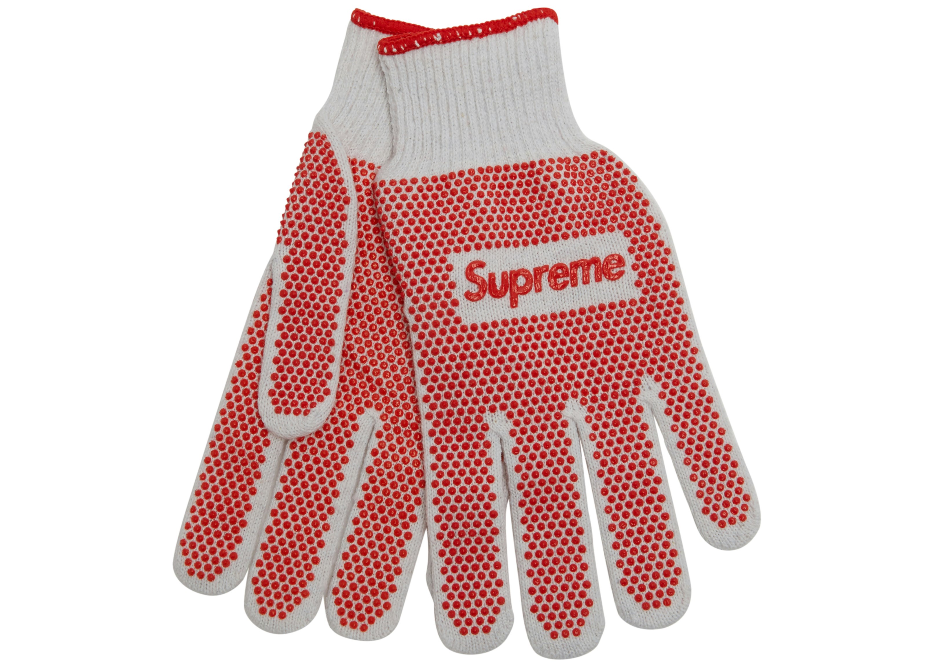 Supreme Rubberized Rubber Work Gloves Red Box Logo BOGO