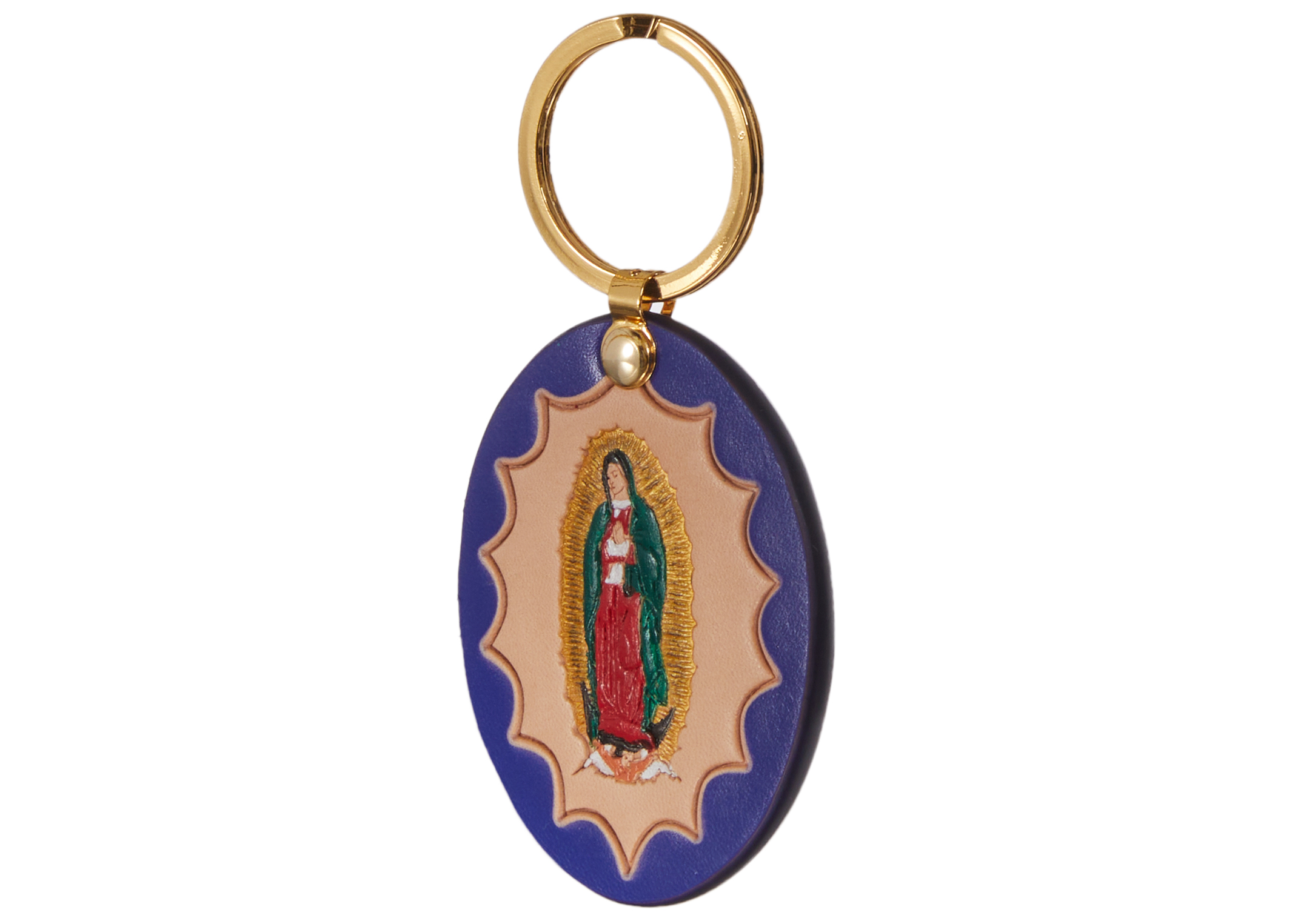 送料無料新品Supreme Guadalupe Leather Keychain blue 小物