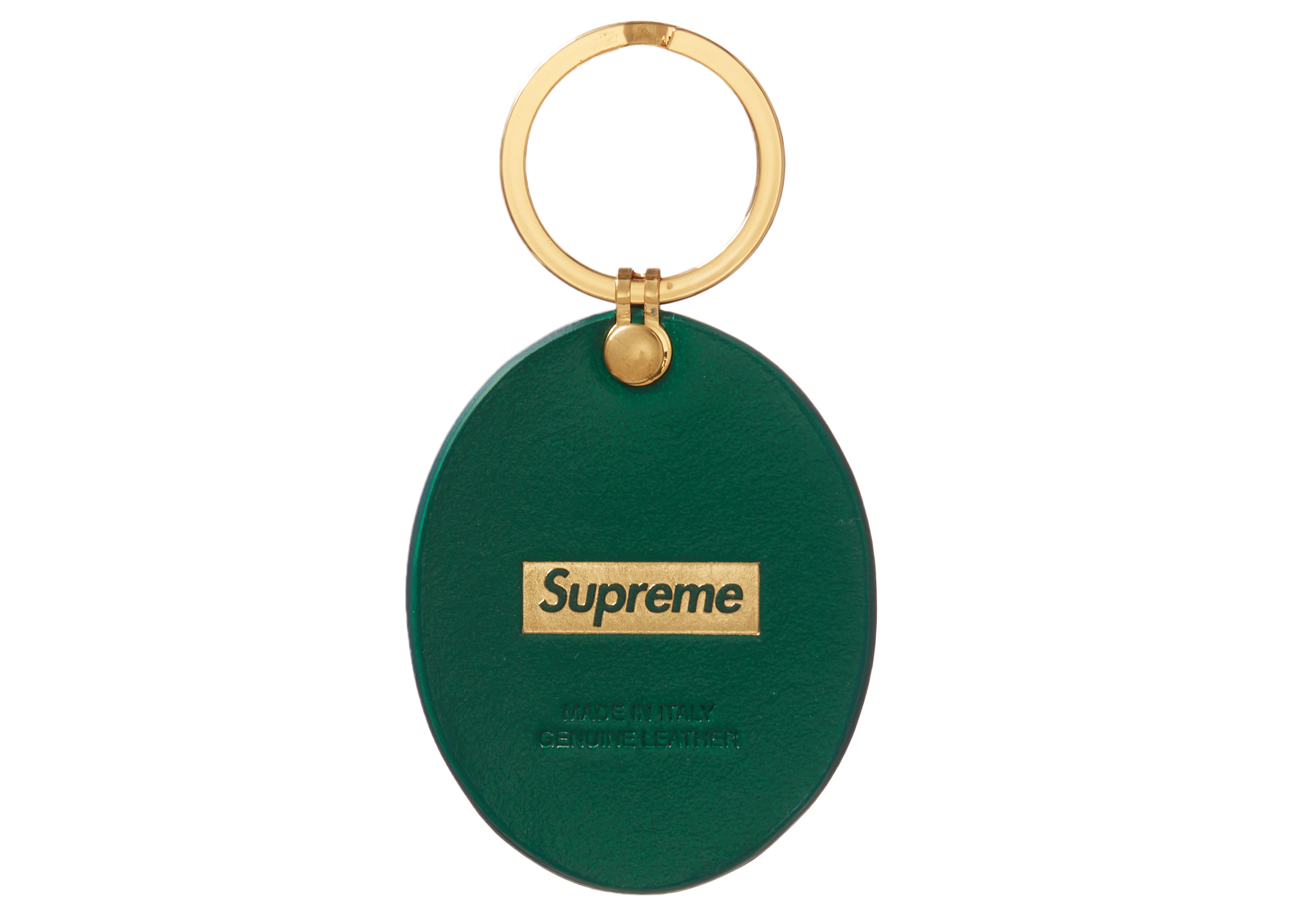 Supreme Guadalupe Leather Keychain Green