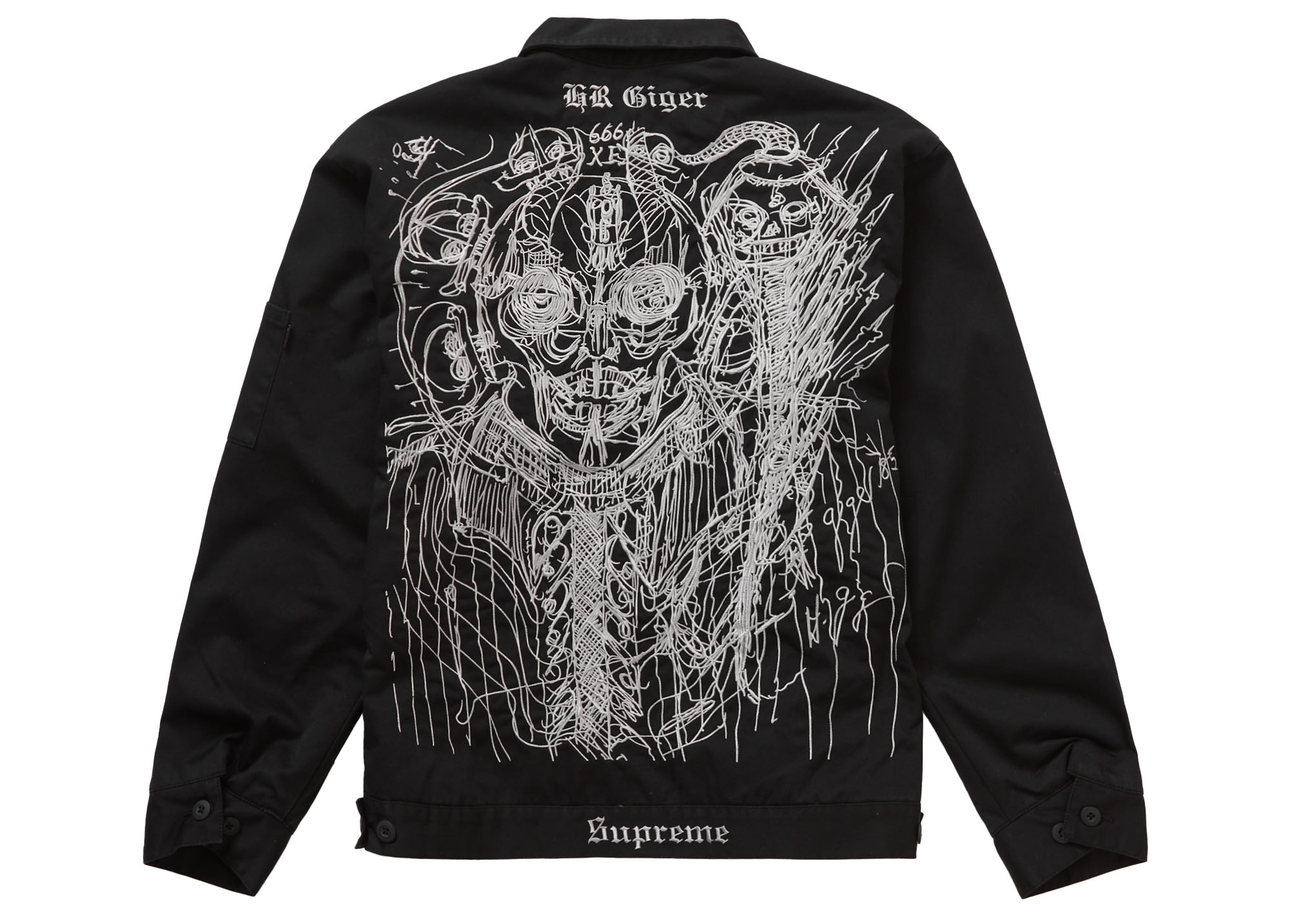 Pre-owned Supreme H.r. Giger Embroidered Work Jacket Black | ModeSens
